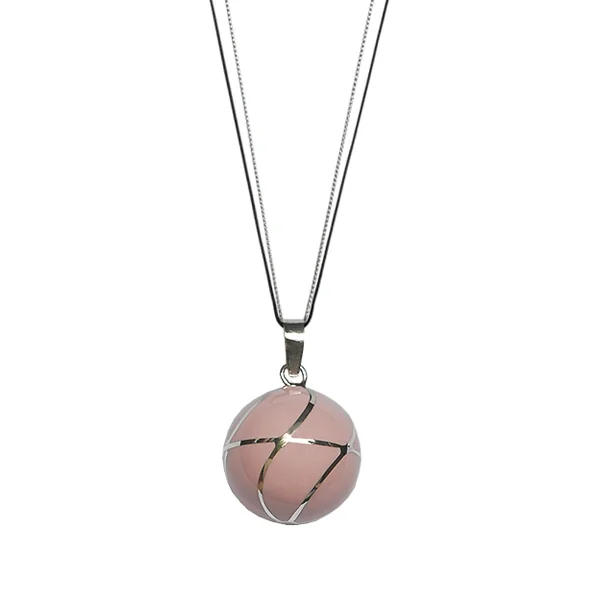 Bola de grossesse rose pastel serti en argent 925