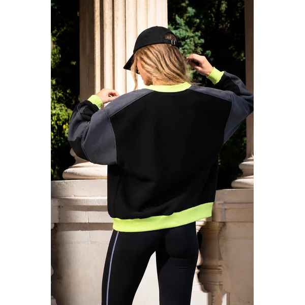 BOMBER VAHENA Noir-Gris-Anis