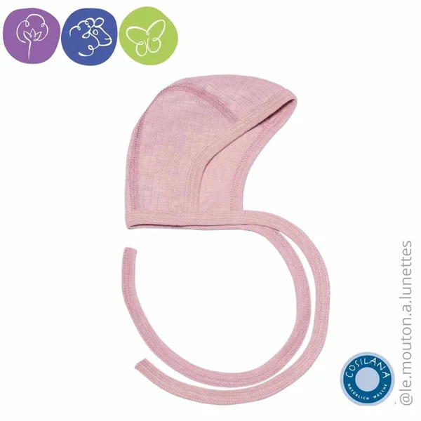 Bonnet bébé - béguin en coton, laine et soie - Cosilana