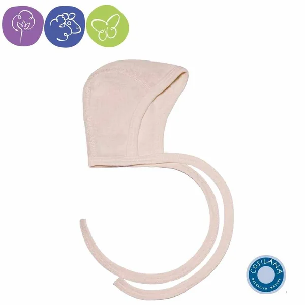 Bonnet bébé - béguin en coton, laine et soie - Cosilana