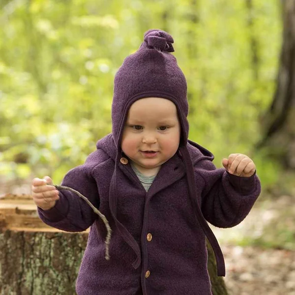Bonnet en laine polaire bio avec pompon - Engel Natur