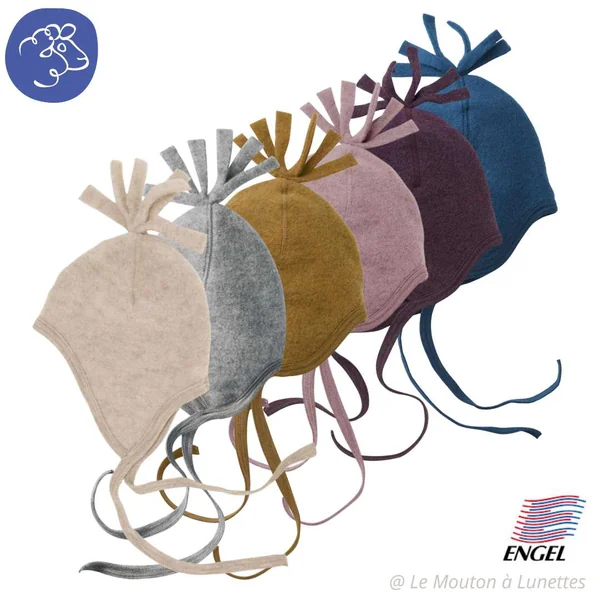 Bonnet en laine polaire bio avec pompon - Engel Natur