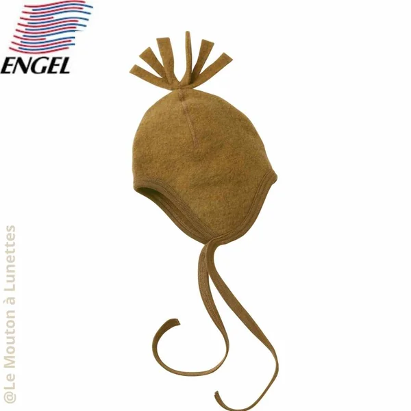 Bonnet en laine polaire bio avec pompon - Engel Natur
