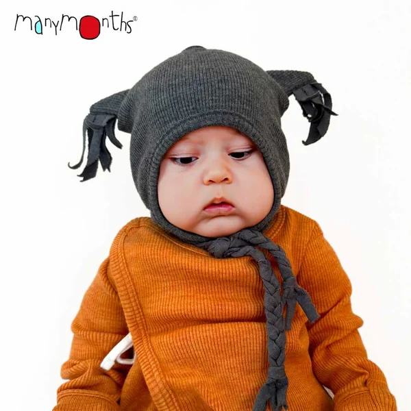 Bonnet original Hibou en laine mérinos ManyMonths - Earflap beanie enfant - Derniers exemplaires