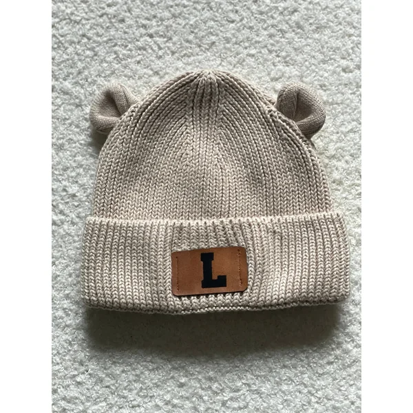 Bonnet personnalisé bébé avec initiale – Édition petit ours