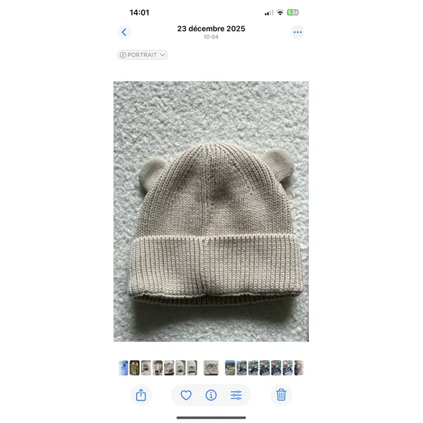 Bonnet personnalisé bébé avec initiale – Édition petit ours