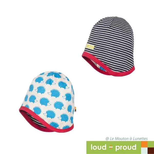 Bonnet réversible en coton bio - Loud and Proud