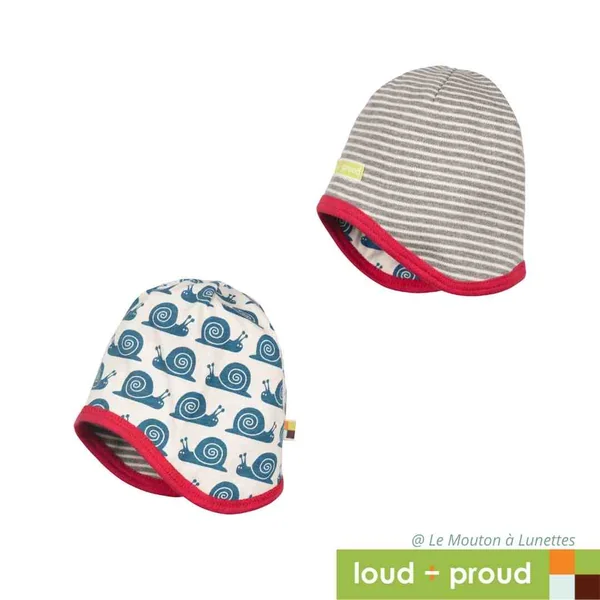 Bonnet réversible en coton bio - Loud and Proud