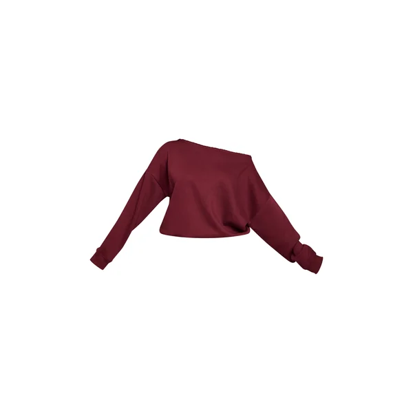 Bordeaux Sweat Shape À Bords Bruts Et Épaule Tombante