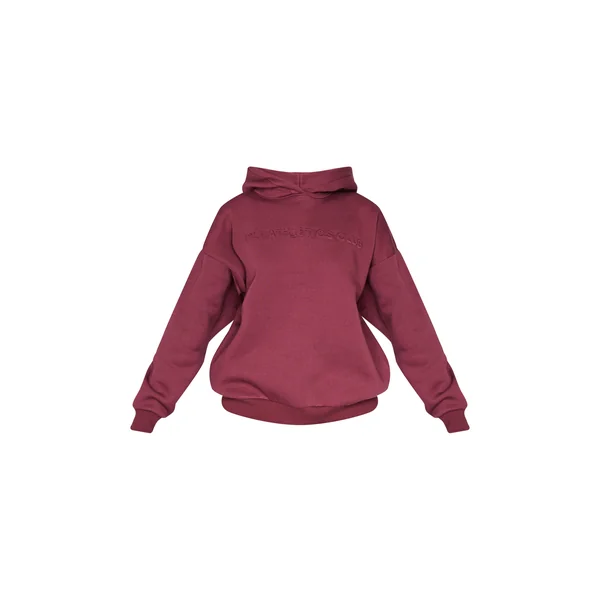 Bordeaux Sweat À Casynthétiqueche Oversize Prettylittlething Athletics Club Avec Graphique En Relief