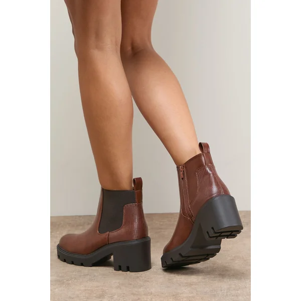 Bottines Chelsea Monty à Talon Épais en synthétiquecuir