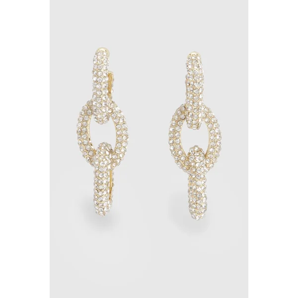 Boucles D'oreilles Pendantes À Maillons De Chaîne Ornées De Cristaux