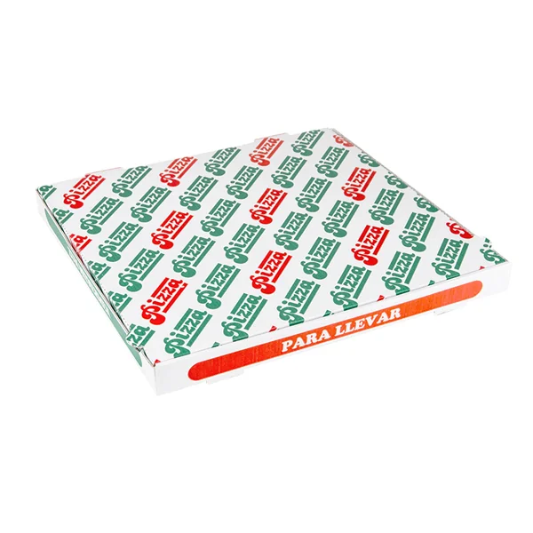 BOÎTES PIZZA MICROCANNELURE 348 G/M2 40x40x3,5 CM BLANC CARTON (100 UNITÉ) - Garcia de Pou