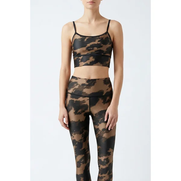 Brassière LEONIE motif animalier - Coffee