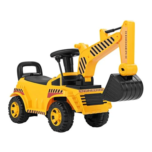 Bulldozer pour Enfants avec Pelle Réglable Bloc Anti-basculement Son du Moteur Jouet de Construction Pied au Sol pour 19-36 Mois Jaune