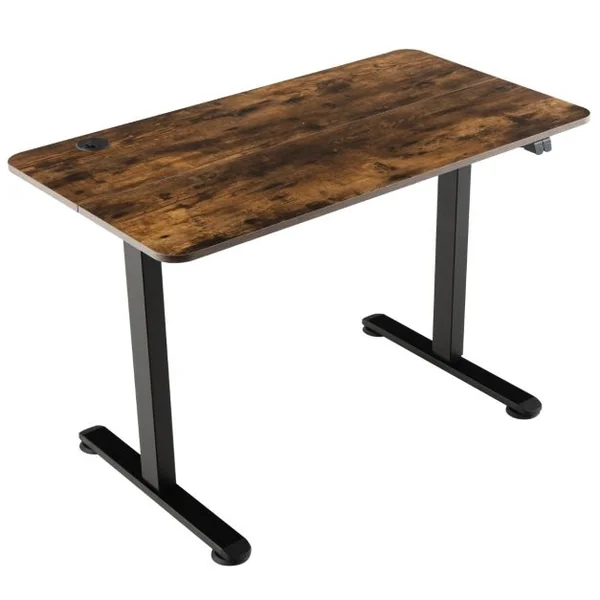 Bureau Assis Debout Électrique 110 x 60 x 71,5-115,5 cm Réglable en Hauteur Mono-Moteur Système Anti-Collision Charge : 80 KG Marron