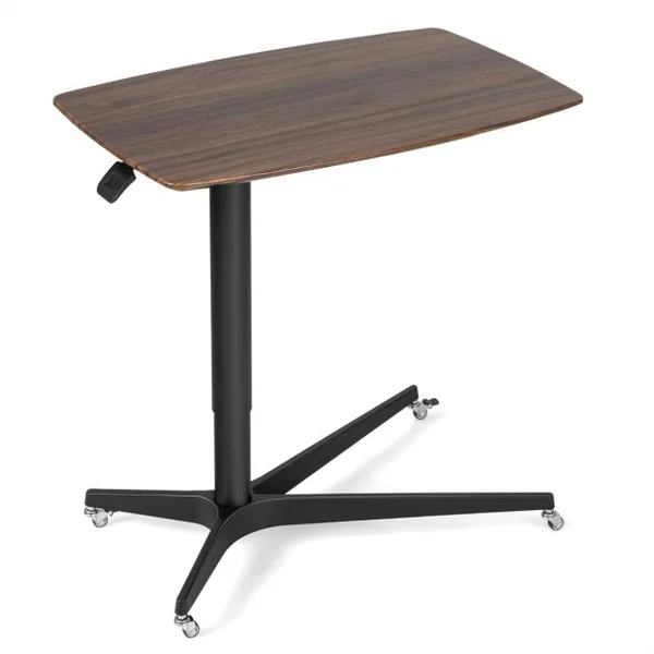 Bureau Debout Mobile 76x48cm Podium Mobile Hauteur Réglable avec Cadre en Alu avec Levage Pneumatique 76 x 48 x 62-93 cm Marron