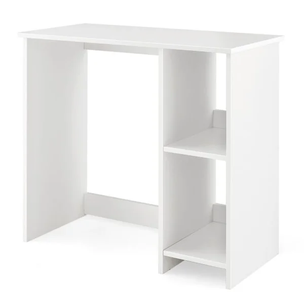 Bureau d'Ordinateur Table de Travail pour Petit Espace avec 2 Compartiments Bureau Informatique 40 x 80 x74 cm Blanc