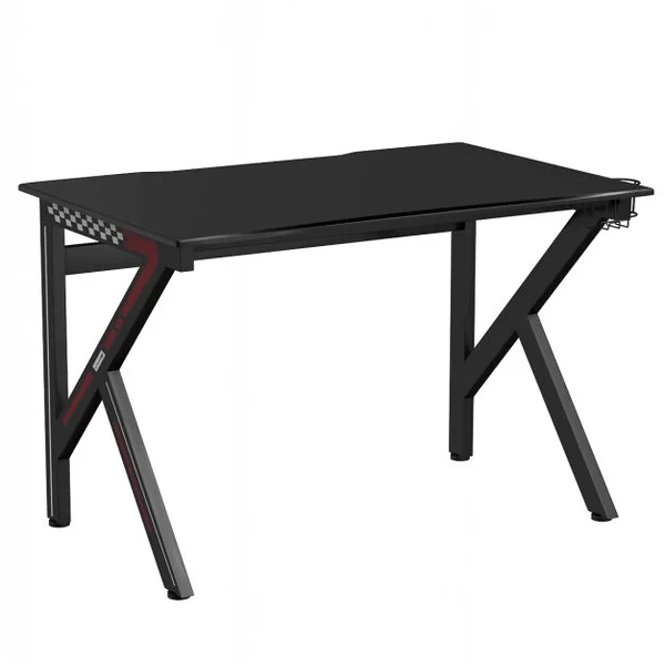 Bureau Gamer Table Informatique 115 x 75 x 76 CM avec Porte-Gobelet Stable K Cadre en Acier Robuste Noir