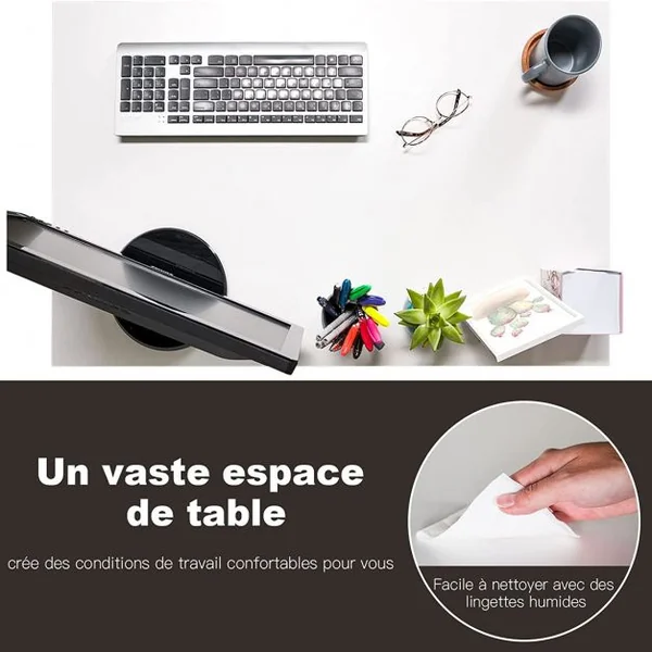 Bureau Informatique en Bois Table de Travail Polyvalente avec 2 Étagères de Rangement Ouvertes pour Salon Bureau