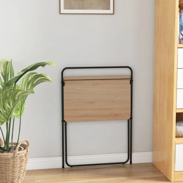 Bureau Informatique Pliable de 60 Cm Bureau D'écriture Compact pour Le Bureau à Domicile avec Support pour Tablette Bureau D'étude Polyvalent Naturel