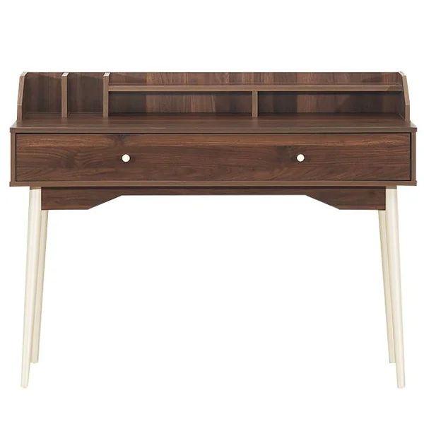 Bureau Moderne avec Tiroiret Étagère 120 x 50 x 93 Cm Table d'Écriture avec Dispositif Anti-basculement Naturel
