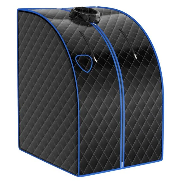 Cabine de Sauna Portable Pliable 3L avec Télécommande 9 Options de Minuterie Fonction de Vaporisation Puissance 1000 W Noir/Gris/Argent