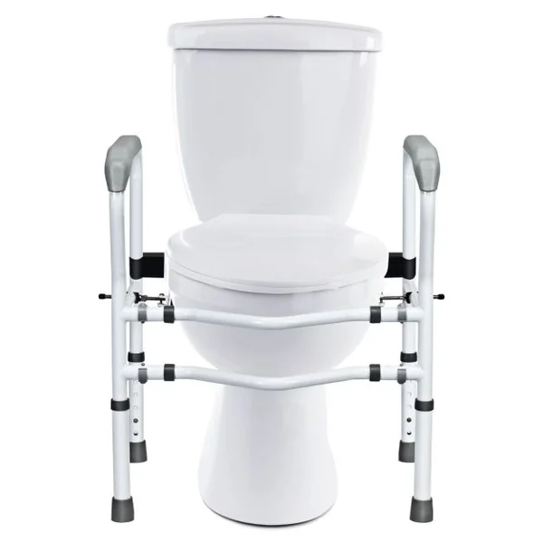 Cadres de Sécurité pour Toilettes pour Personnes gées Rehausseur Toilette Adulte Hauteur 63,5 - 76 cm Largeur 57 - 62 cm Clip Rrotatif à 360°