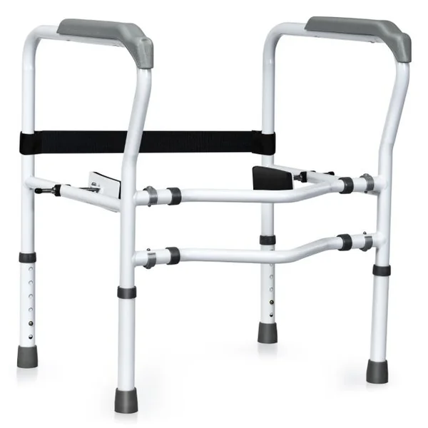 Cadres de Sécurité pour Toilettes pour Personnes gées Rehausseur Toilette Adulte Hauteur 63,5 - 76 cm Largeur 57 - 62 cm Clip Rrotatif à 360°