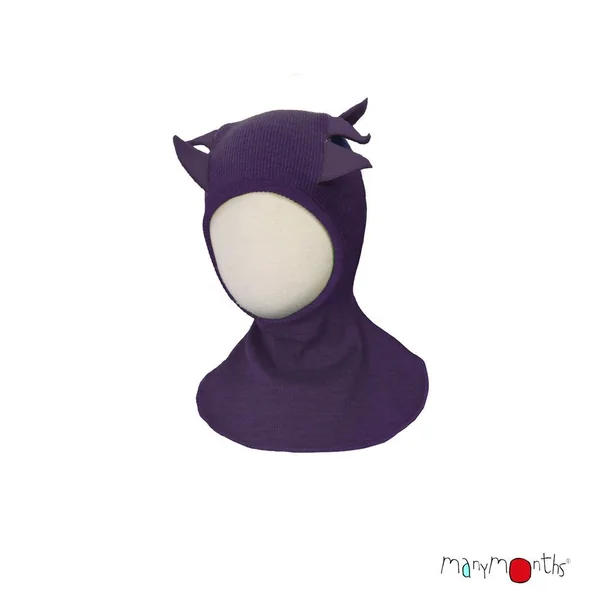 Cagoule Dino ManyMonths en laine mérinos - Coloris 2023/24