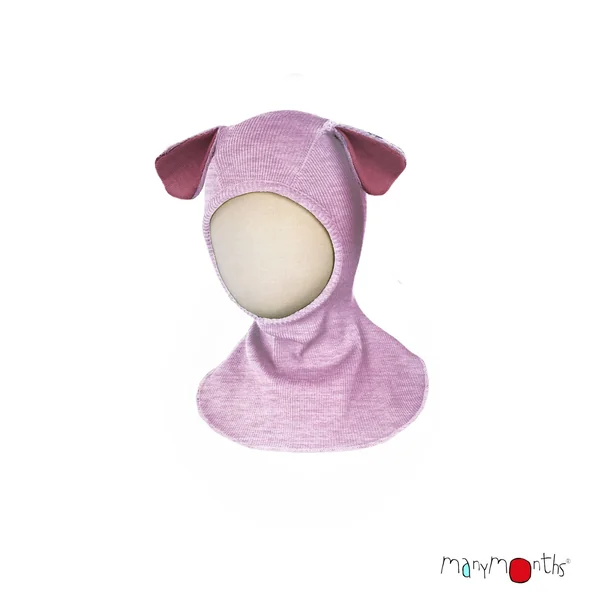 Cagoule enfant en laine mérinos oreilles de chiot - ManyMonths Collection "Unique" Puppy - Derniers exemplaires