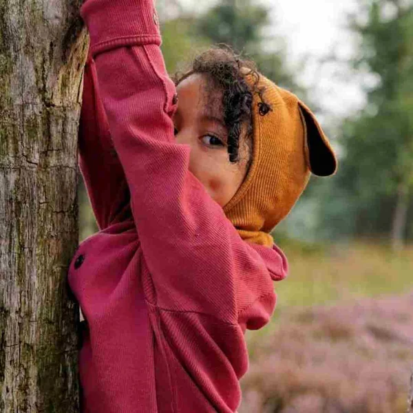 Cagoule enfant en laine mérinos oreilles de chiot - ManyMonths Collection "Unique" Puppy - Derniers exemplaires