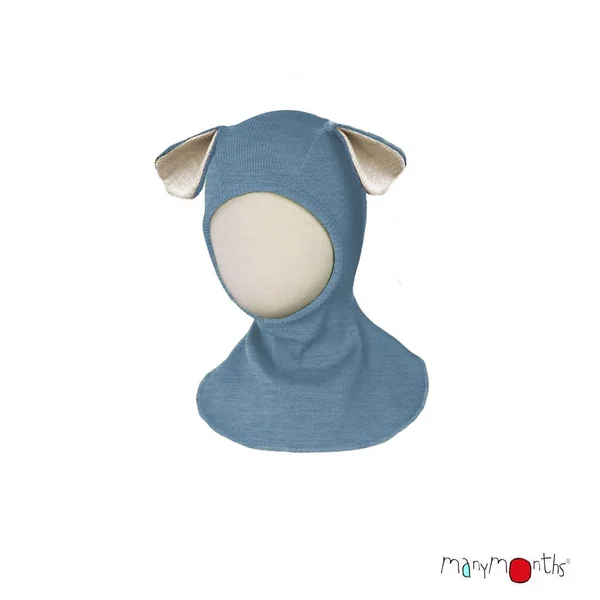 Cagoule enfant en laine mérinos oreilles de chiot - ManyMonths Collection "Unique" Puppy - Derniers exemplaires