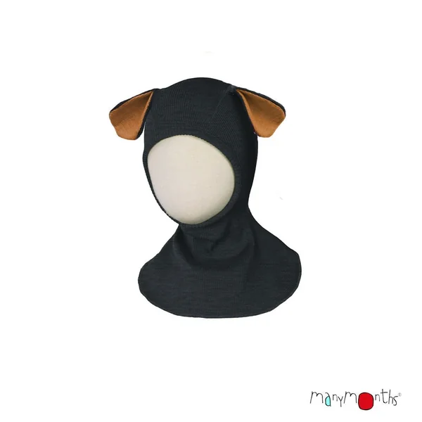 Cagoule enfant en laine mérinos oreilles de chiot - ManyMonths Collection "Unique" Puppy - Derniers exemplaires
