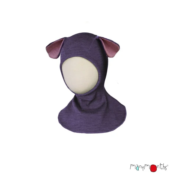 Cagoule enfant en laine mérinos oreilles de chiot - ManyMonths Collection "Unique" Puppy - Derniers exemplaires