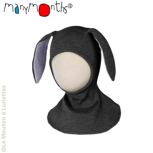 Cagoule lapin ManyMonths - Collection "Unique" Bunny en laine mérinos - Derniers exemplaires