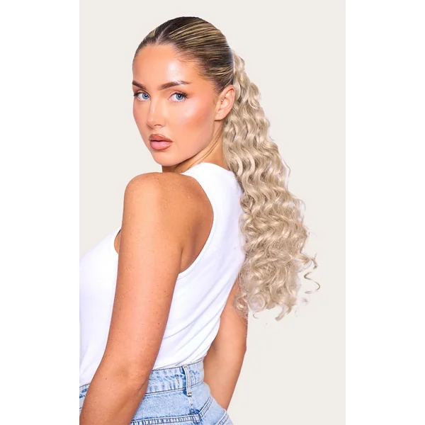 California Blonde Queue De Cheval Enroulable Lullabellz Boucles Tire-bouchon 20"