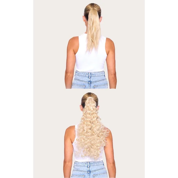 California Blonde Queue De Cheval Enroulable Lullabellz Boucles Tire-bouchon 20"