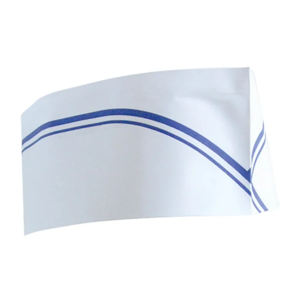 CALOTS AJUSTABLES BATEAU FRANGES BLEUES 28 CM BLANC PAPIER (100 UNITÉ) - Garcia de Pou