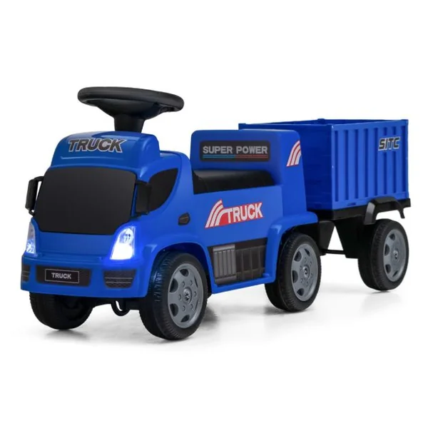 Camion avec Conteneur de Rangement Jouet de Véhicule avec Volant Musique Phares Siège Large avec Dossier Voiture à Pousser pour les Enfants de 18 à 36 Mois Bleu