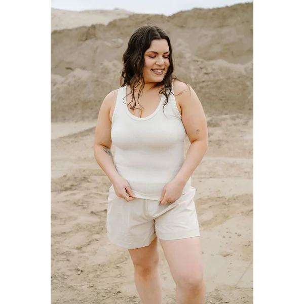 Camisole col V en bambou - vanille