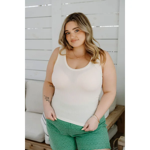 Camisole col V en bambou - vanille