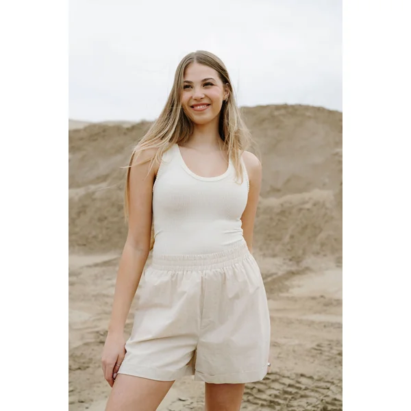 Camisole col V en bambou - vanille