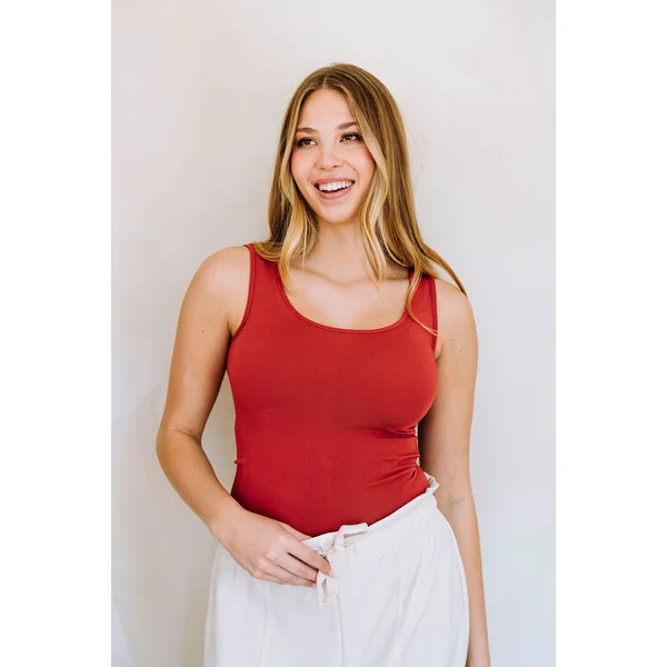 Camisole en bambou - terre cuite