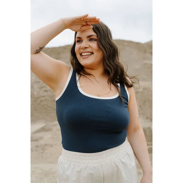 Camisole en rib - combo bleu