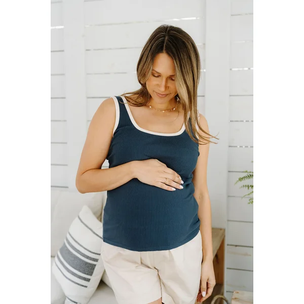Camisole en rib - combo bleu
