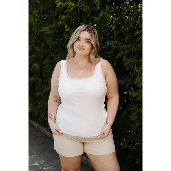 Camisole en rib - combo crème
