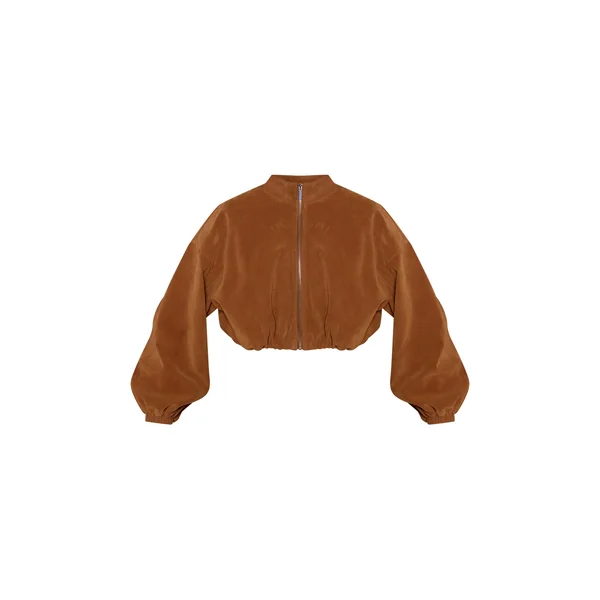Caramel Blouson Aviateur Court En Synthétique
