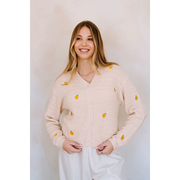 Cardigan citron - sable