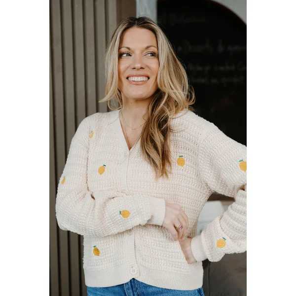 Cardigan citron - sable